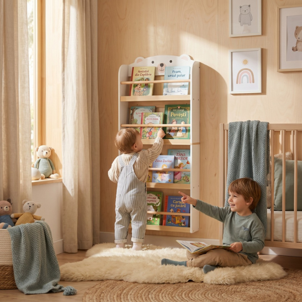 Настенный стеллаж для хранения книг и игрушек «Bear», U-grow