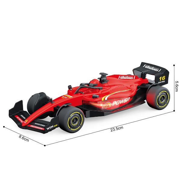 1:24 Гоночная машинка F1 с механизмом pull-back, (свет / звук), красная