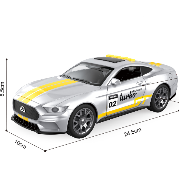 1:18 Спортивная инерционная машинка, (свет / звук), серая
