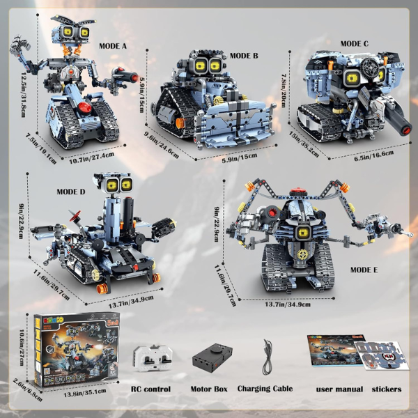 Конструктор 5 в 1, iM Master Mechanical Master «Робот-трансформер», на пульте радиоуправления, 687 элем.