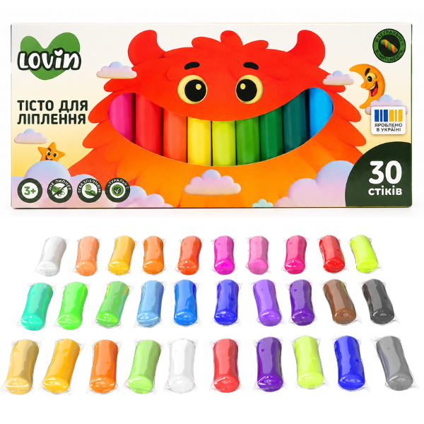 Тесто для лепки Play dough, 30 цветов х 15 г.