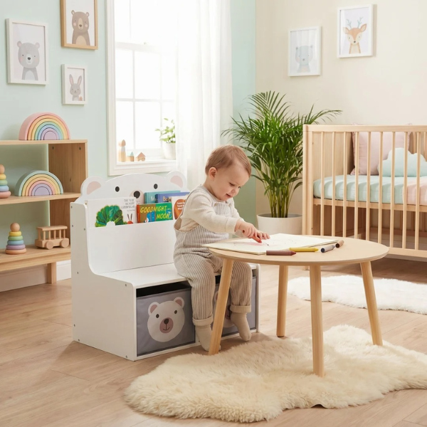 Скамейка с местом для хранения игрушек и книг «Bear», U-Grow