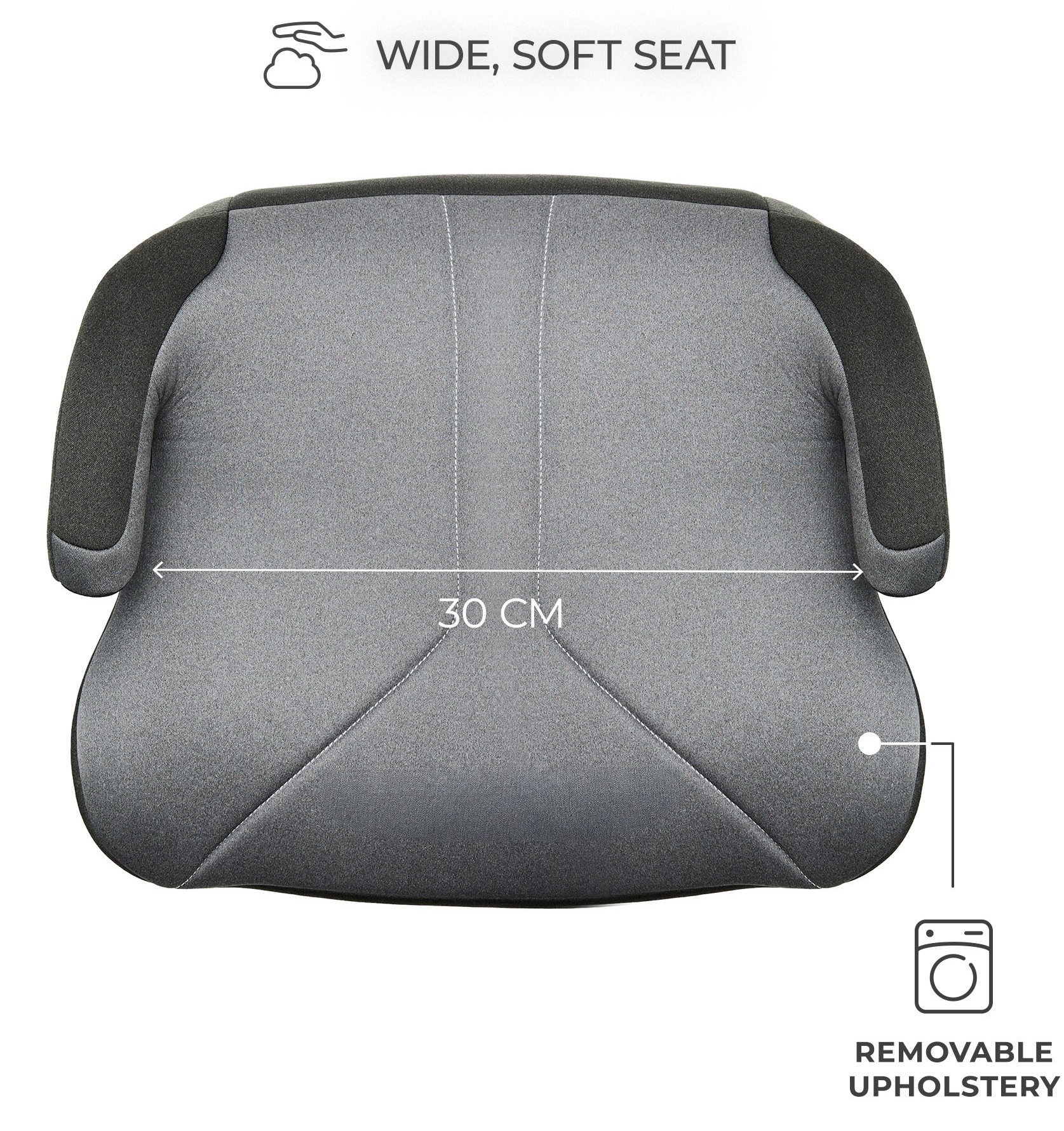 Детское автокресло-бустер Kinderkraft I-Boost 2 i-Size Grey (KCIBOO02GRY0000)