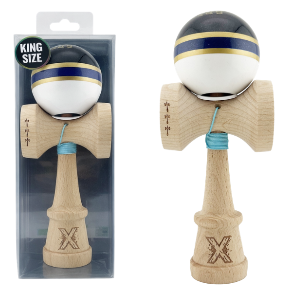 «Kendama Royal Spike X Original», профессиональная, металлический подшипник, веревка 62/65 см, сверхлипкая, King Size 7.5 x 6 x 18 см, темно-синее кольцо