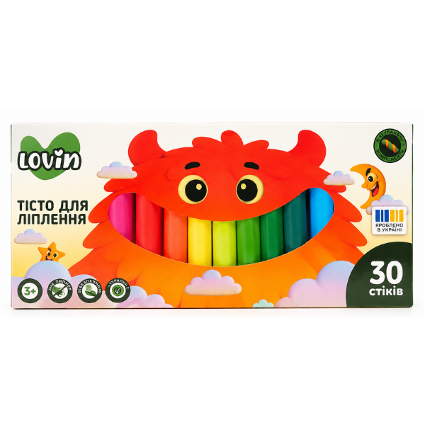 Тесто для лепки Play dough, 30 цветов х 15 г.