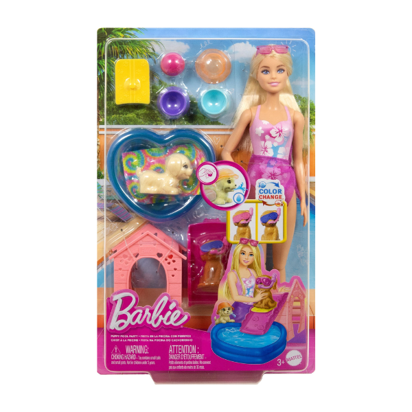 Игровой набор Barbie «Вечеринка у бассейна с щенками»