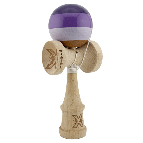 «Kendama Flippy X Original», профессиональная, Металлический Подшипник, веревка 55 см, сверхлипкая, большие чашки, 7 х 6 х 18 см, фиолетово-сиреневая