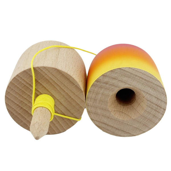 «Kendama Pill X Original», профессиональная, веревка 62/65 см, 11 x 5 x 5 см, розово-оранжево-желтый градиент